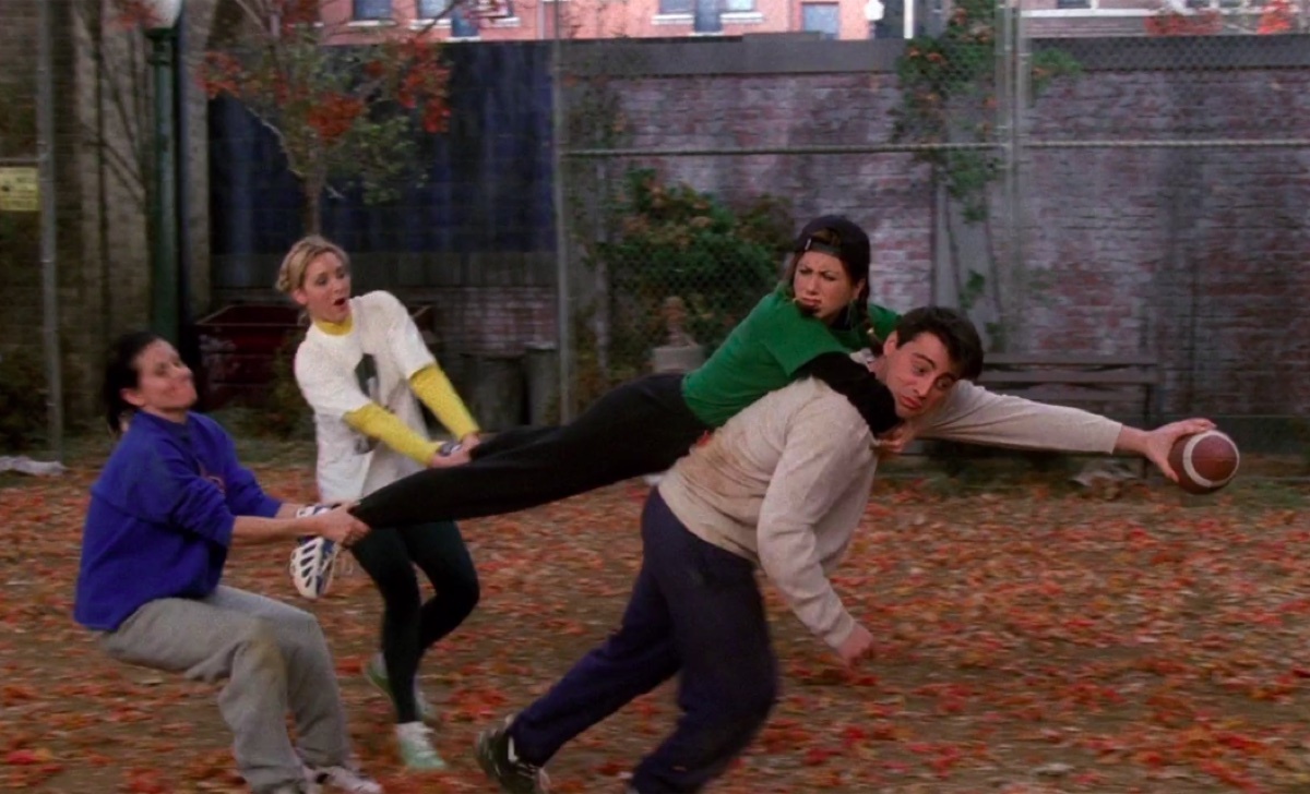 Still from the Friends football episode