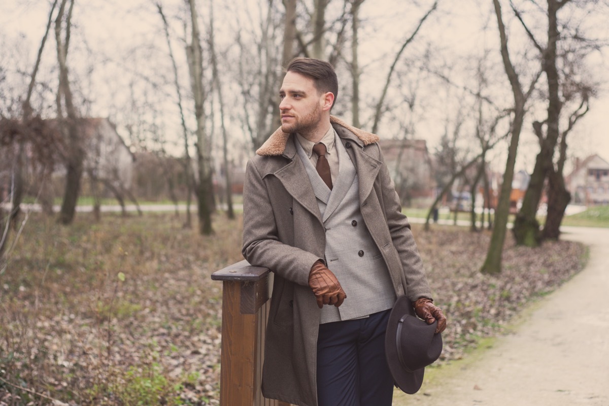 man wearing a double-breasted jacket