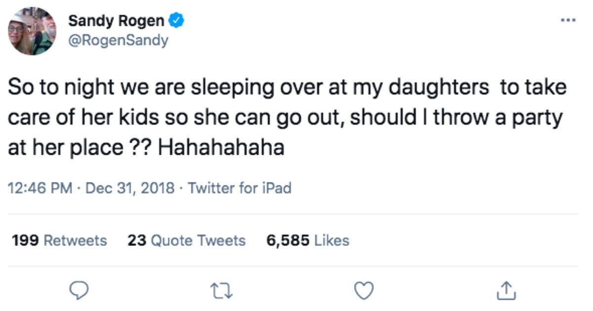 Sandy Rogen Twitter account