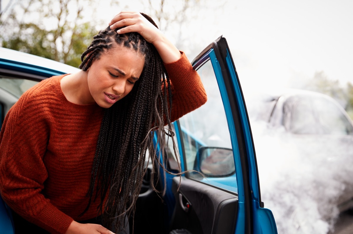 Woman just got in car accident sustained head injury