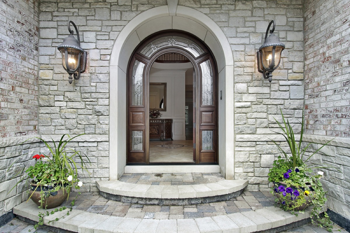 home exterior with stone veneer