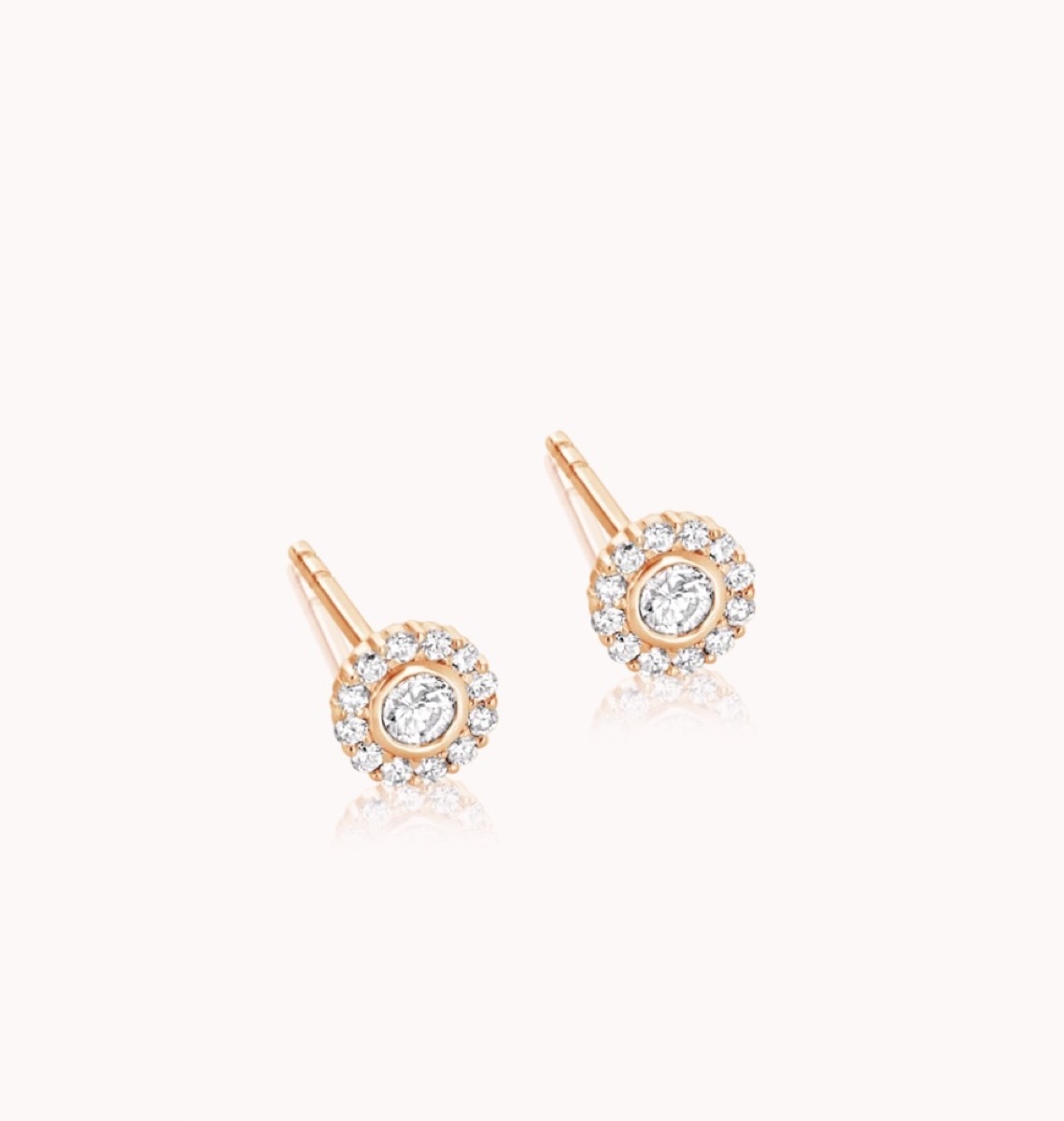 diamond halo studs