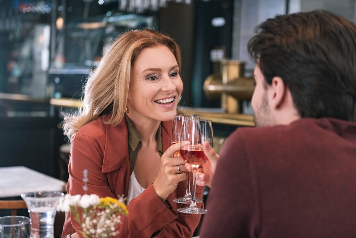 Older woman on a date with a younger man