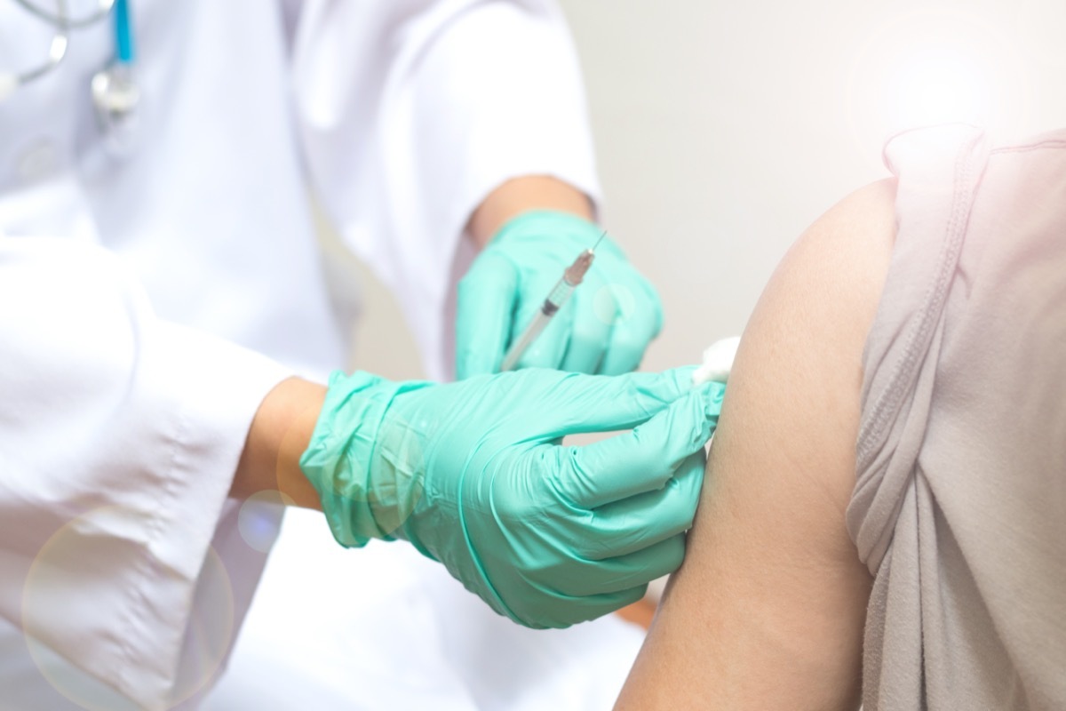 Administering flu shot