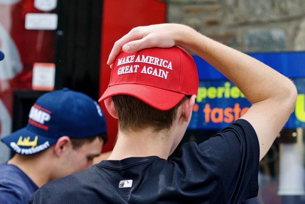 MAGA hat, not okay to wear to work.