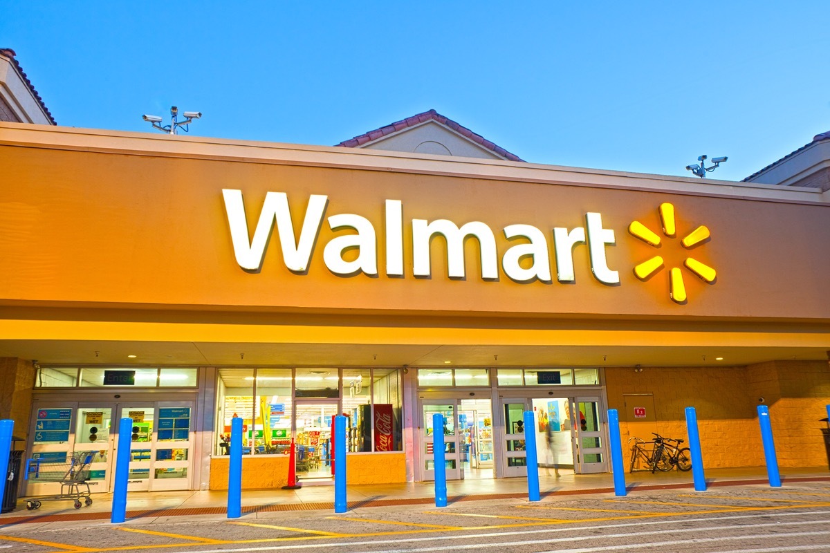 walmart exterior at dusk