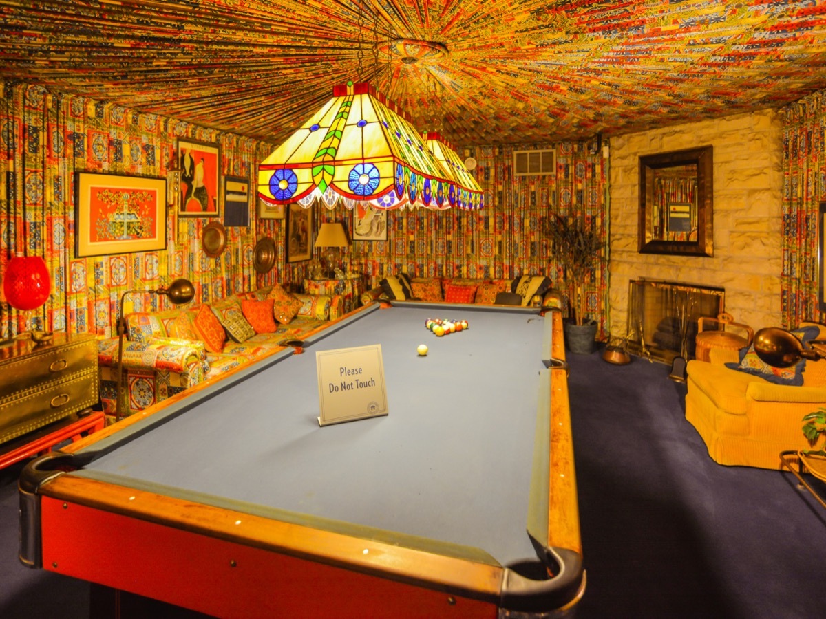 pool room inside graceland home of elvin memphis