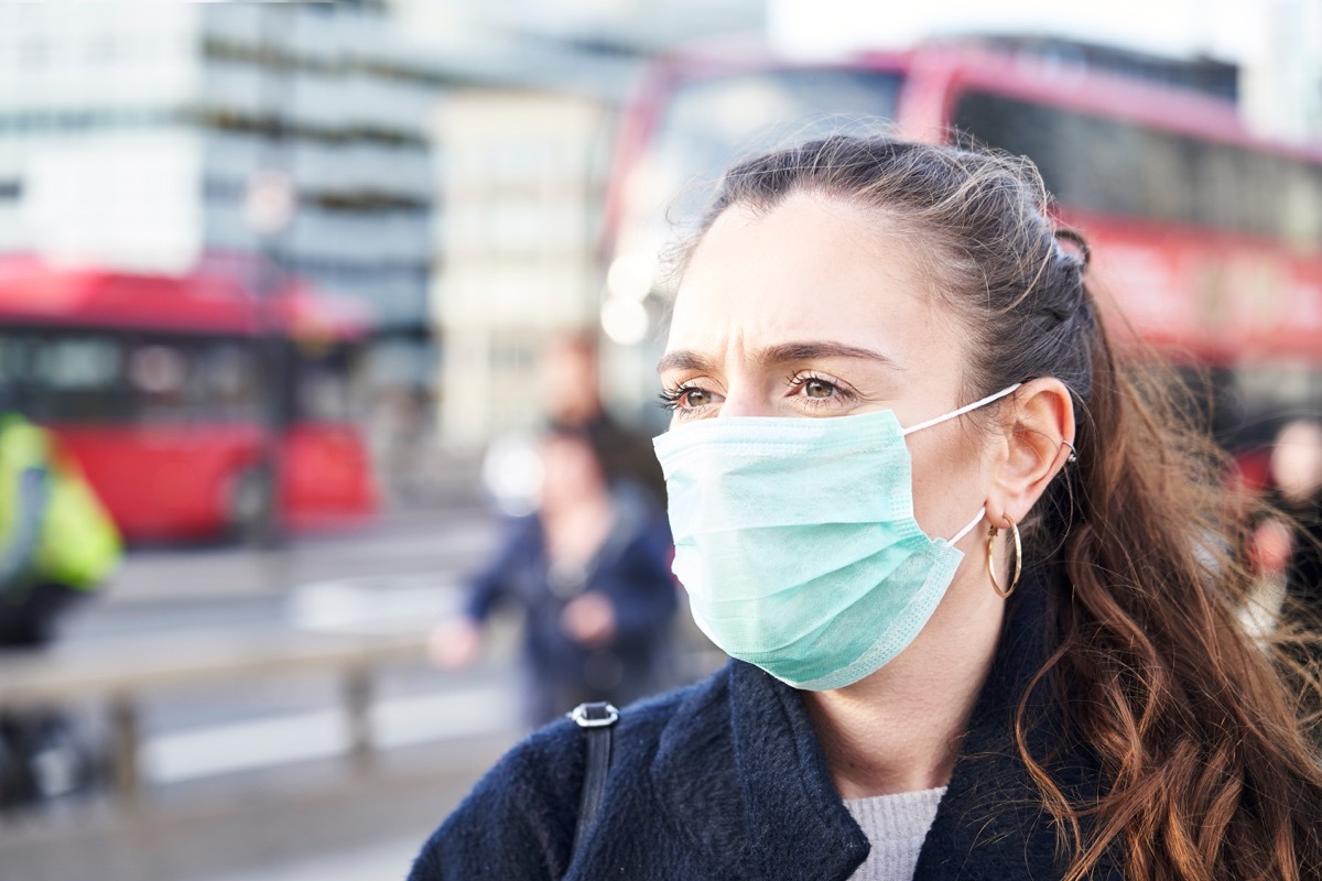 Woman wearing a mask