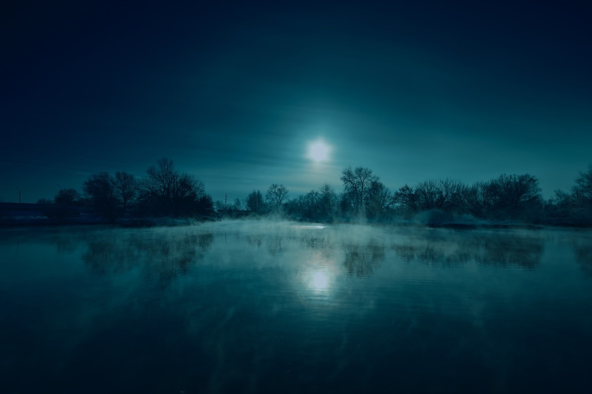 lake at night