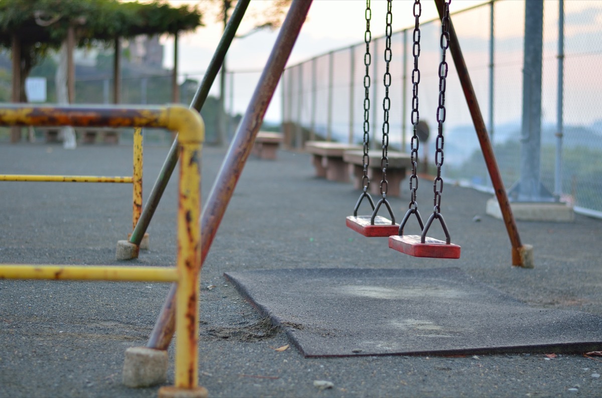 old playground equipment, parenting is harder