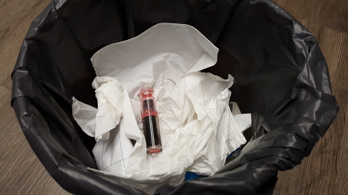 Lipstick in the garbage