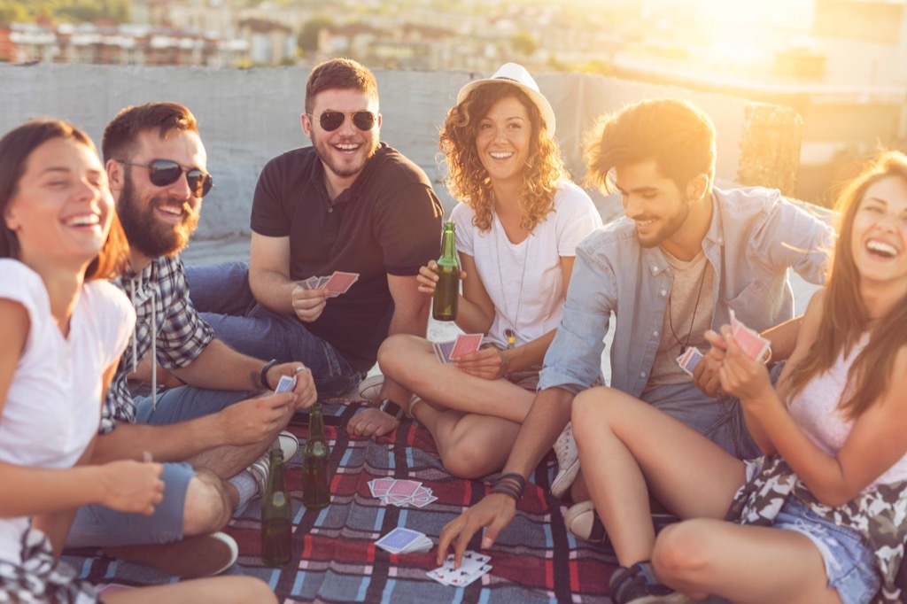 Friends sitting outdoors