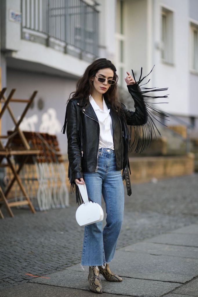 Fringed leather jackets  | 9 Best Leather Jacket Outfit Ideas | Her Beauty