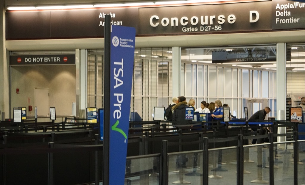 Airport security line at Mitchell International Airport in Milwaukee, Wisconsin