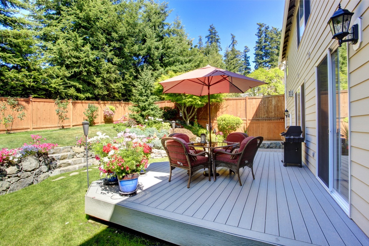 backyard with balanced feng shui elements