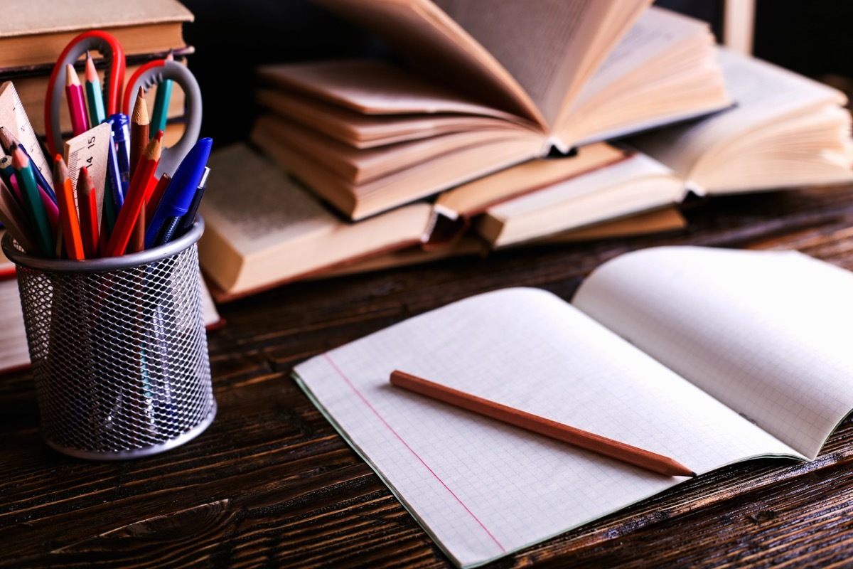 School Supplies on a Desk