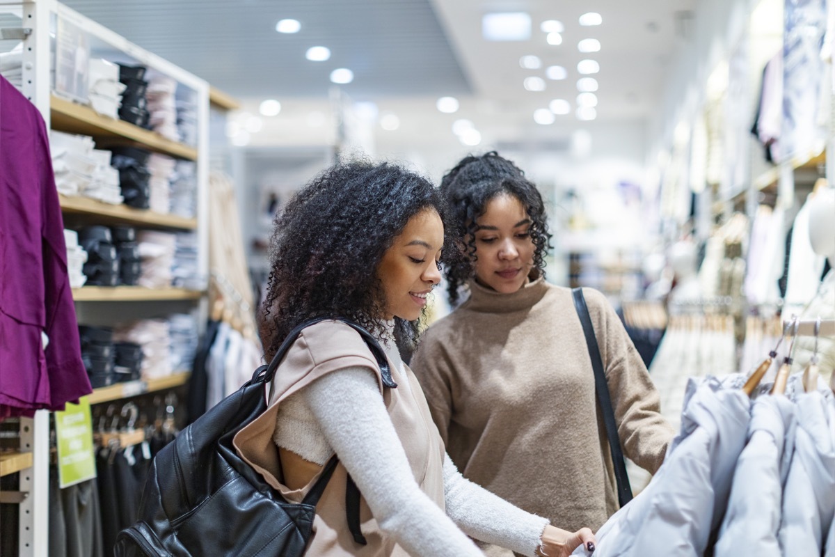 Two woman in shopping mall