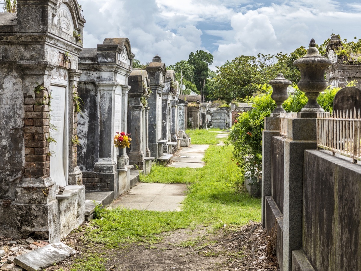 NEW ORLEANS, USA - JULY 16, 2013: Grave site at the Saint Louis Cemetery No 1. This Lafayette cemetery is the most famous in New Orleans. - Image