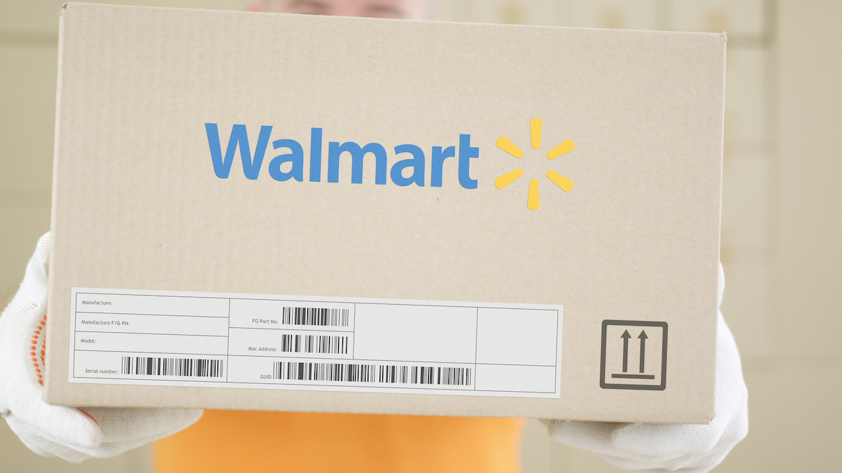 Carton with printed WALMART logo