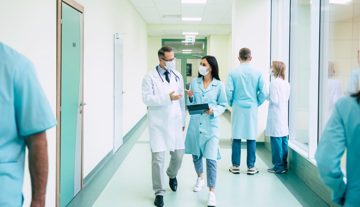 doctors wearing masks at hospital