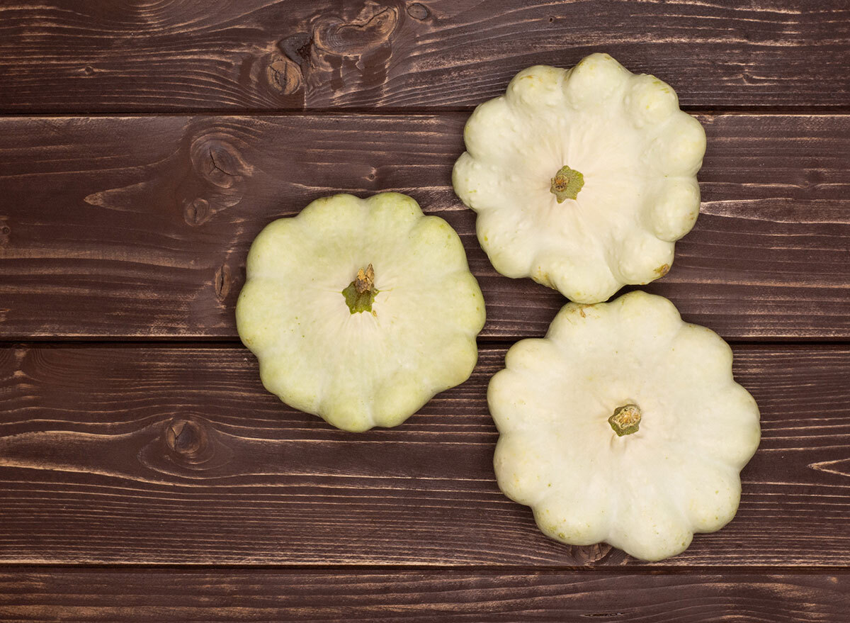 three mini peter pan squash