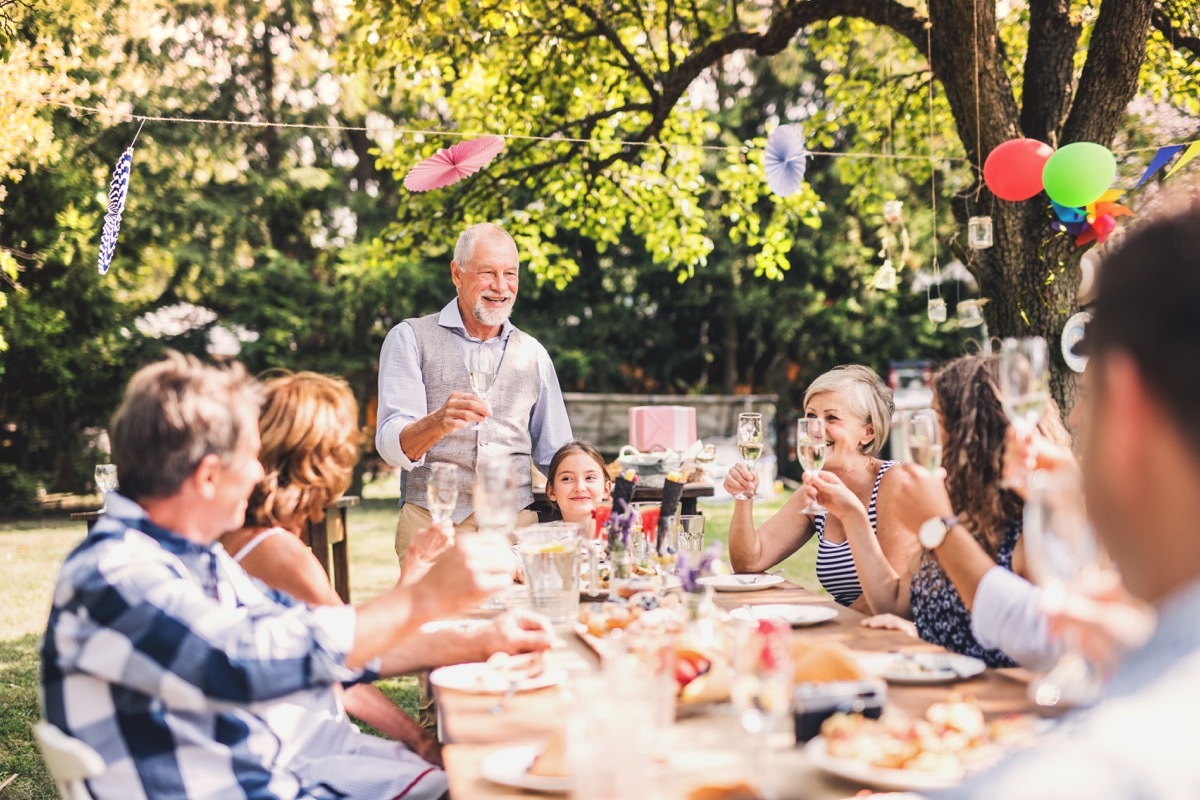 Large family gathering to celebrate a birthday