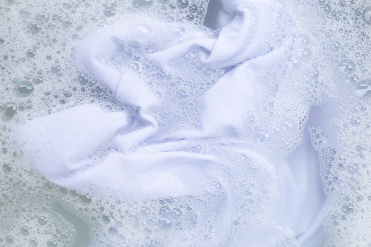 white shirt soaking in water, old school cleaning tips