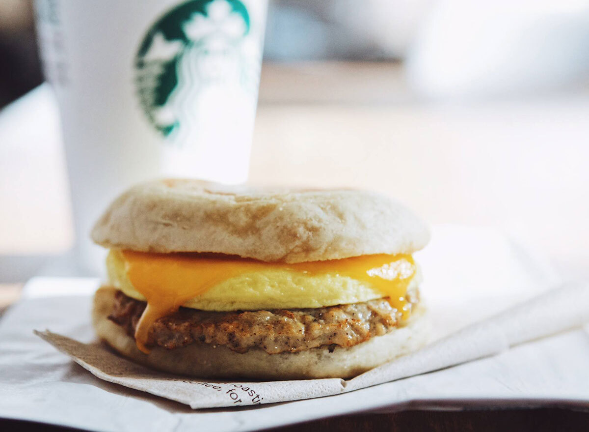 starbucks sausage egg cheddar