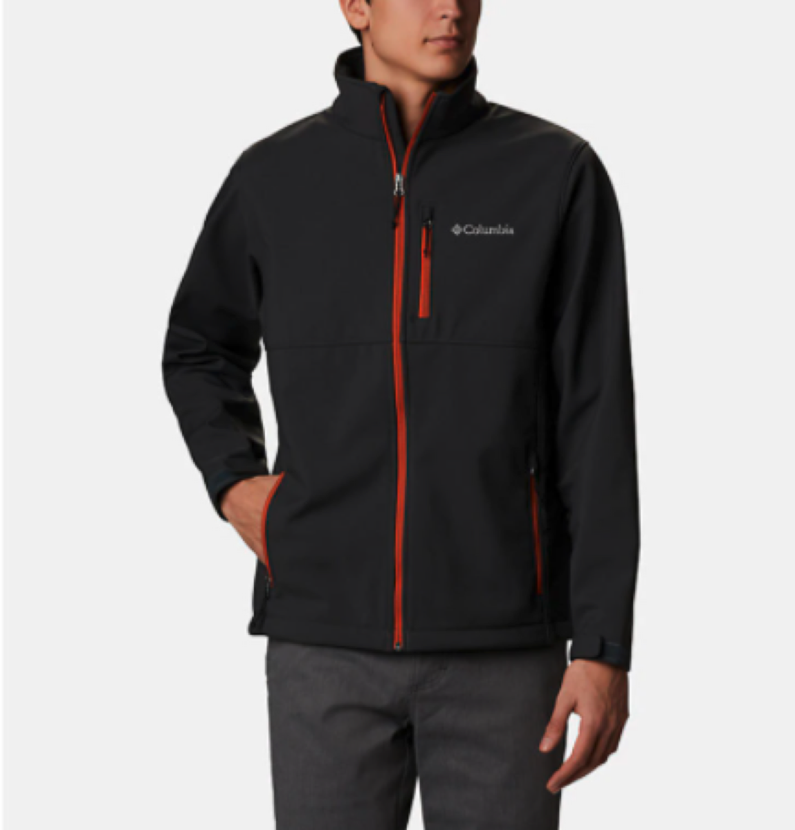 A black softshell jacket