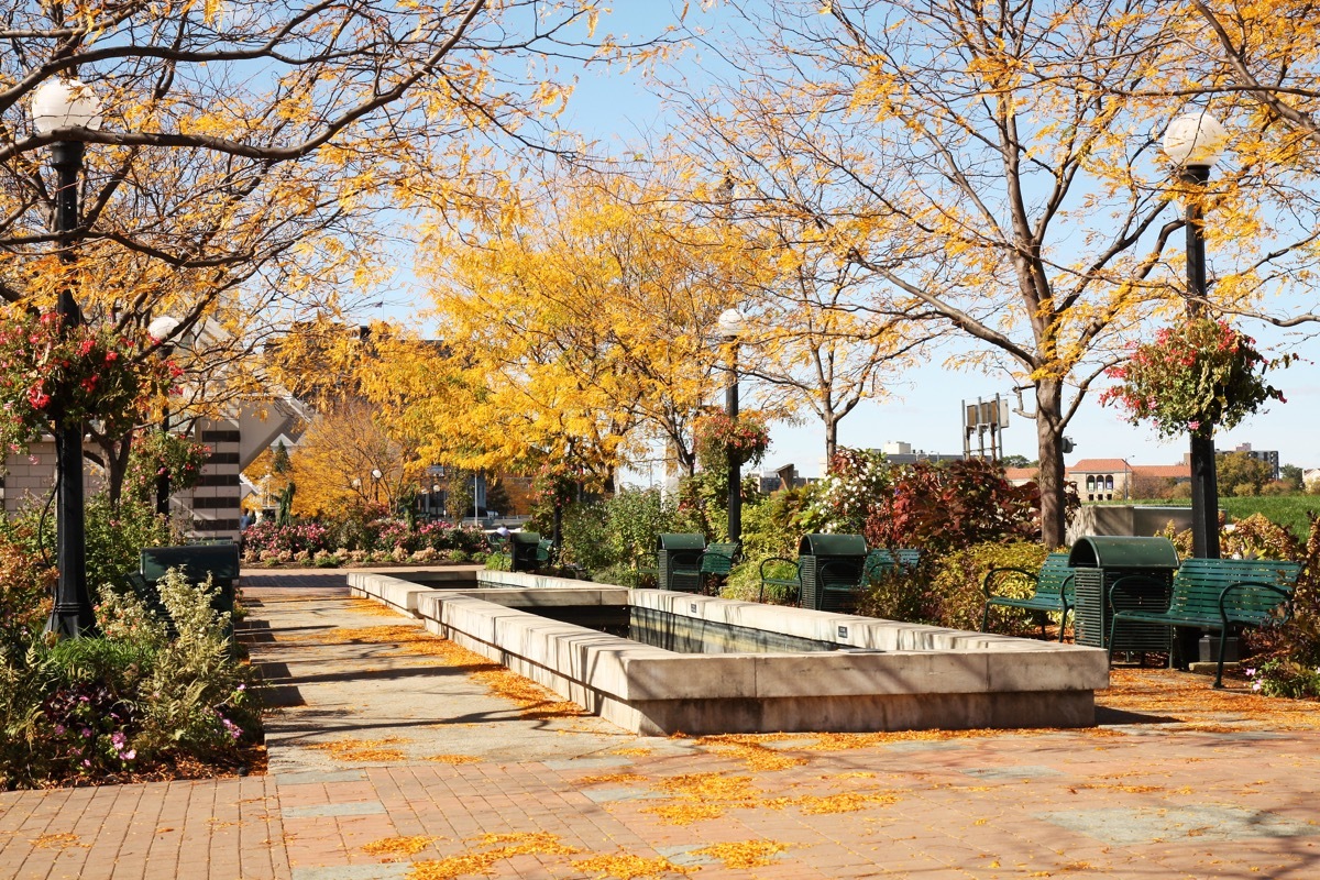 Riverscape Park in Dayton, Ohio in autumn