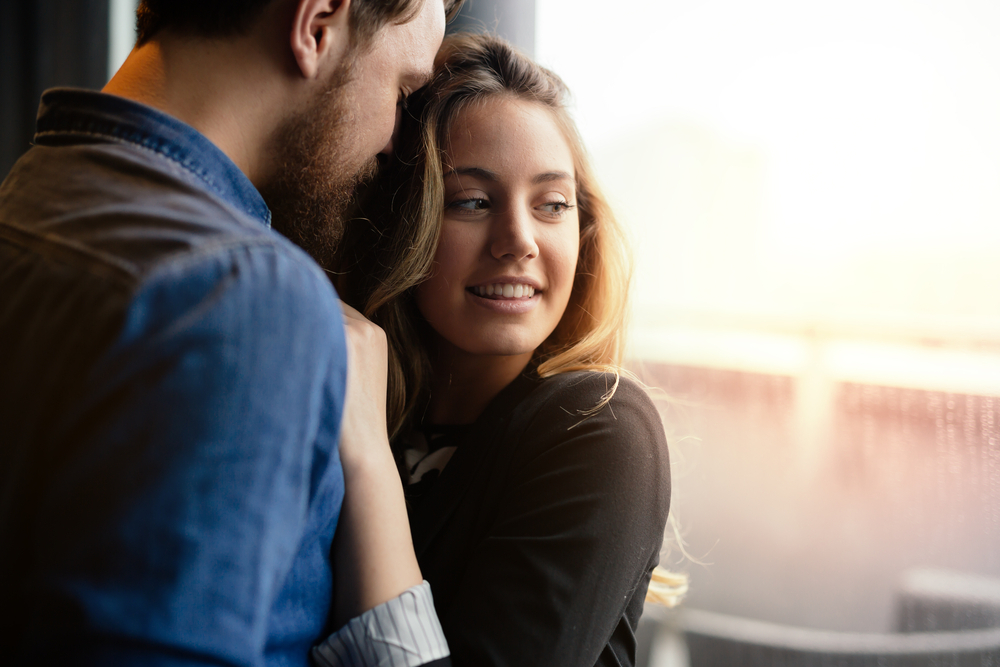 couple in love with sunlight