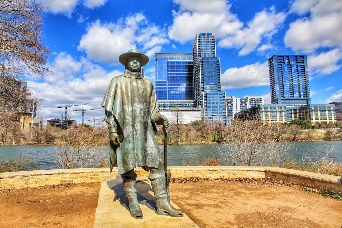 stevie ray vaughan statue austin texas famous state statues