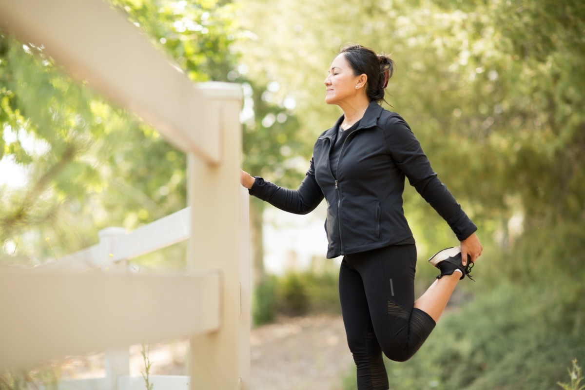 middle age woman exercising