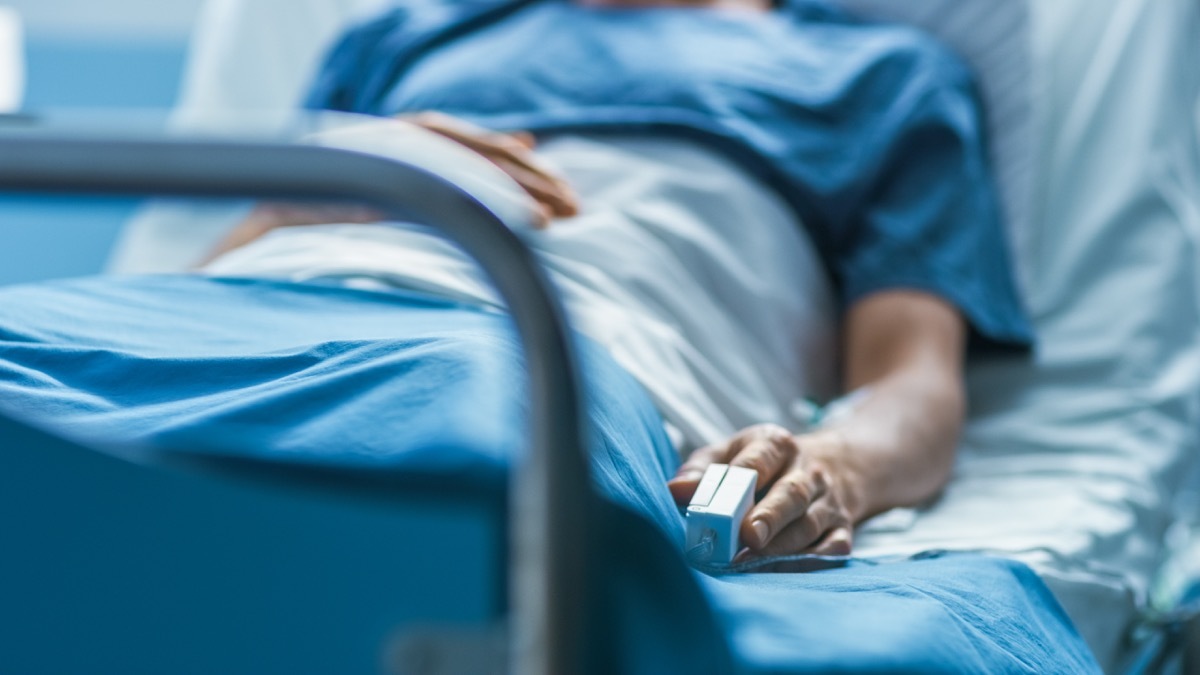 Patient in hospital bed