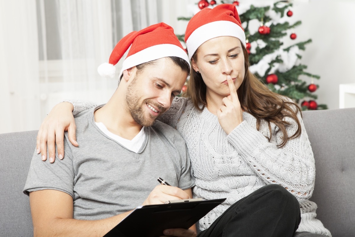 couple planning their holiday shopping