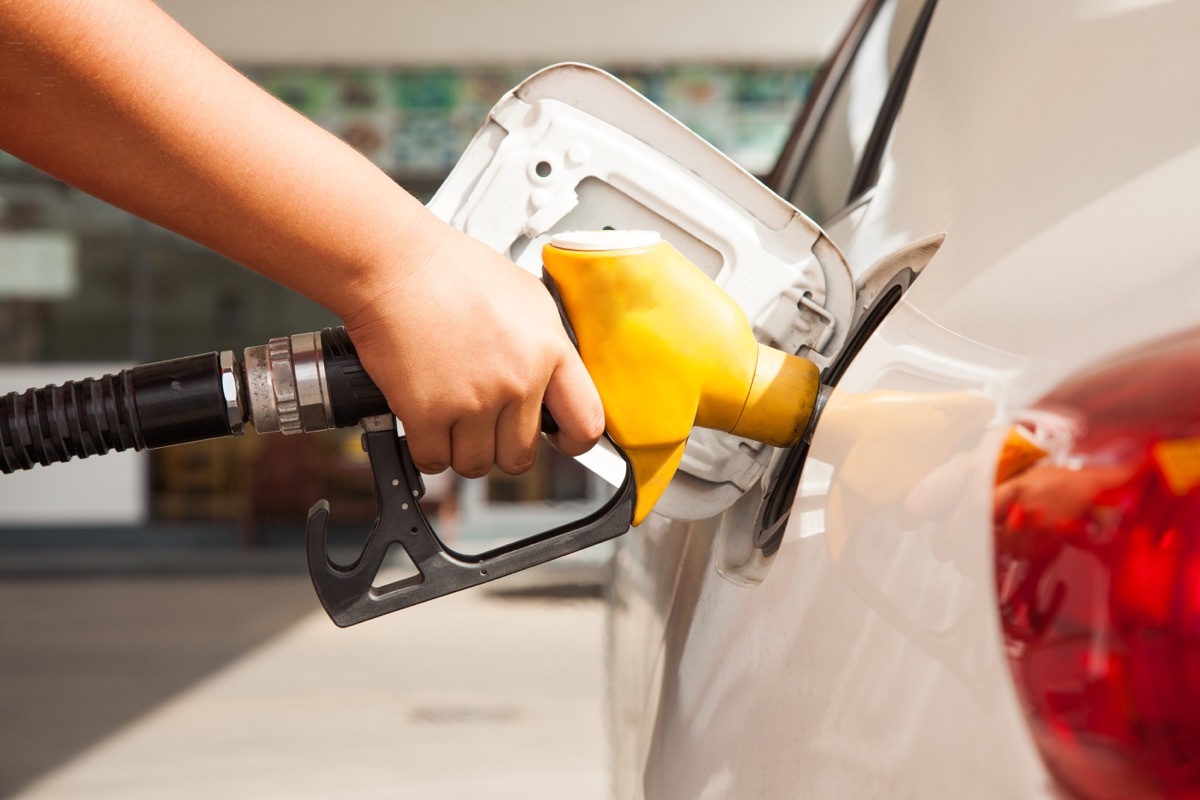 man getting gas for his car