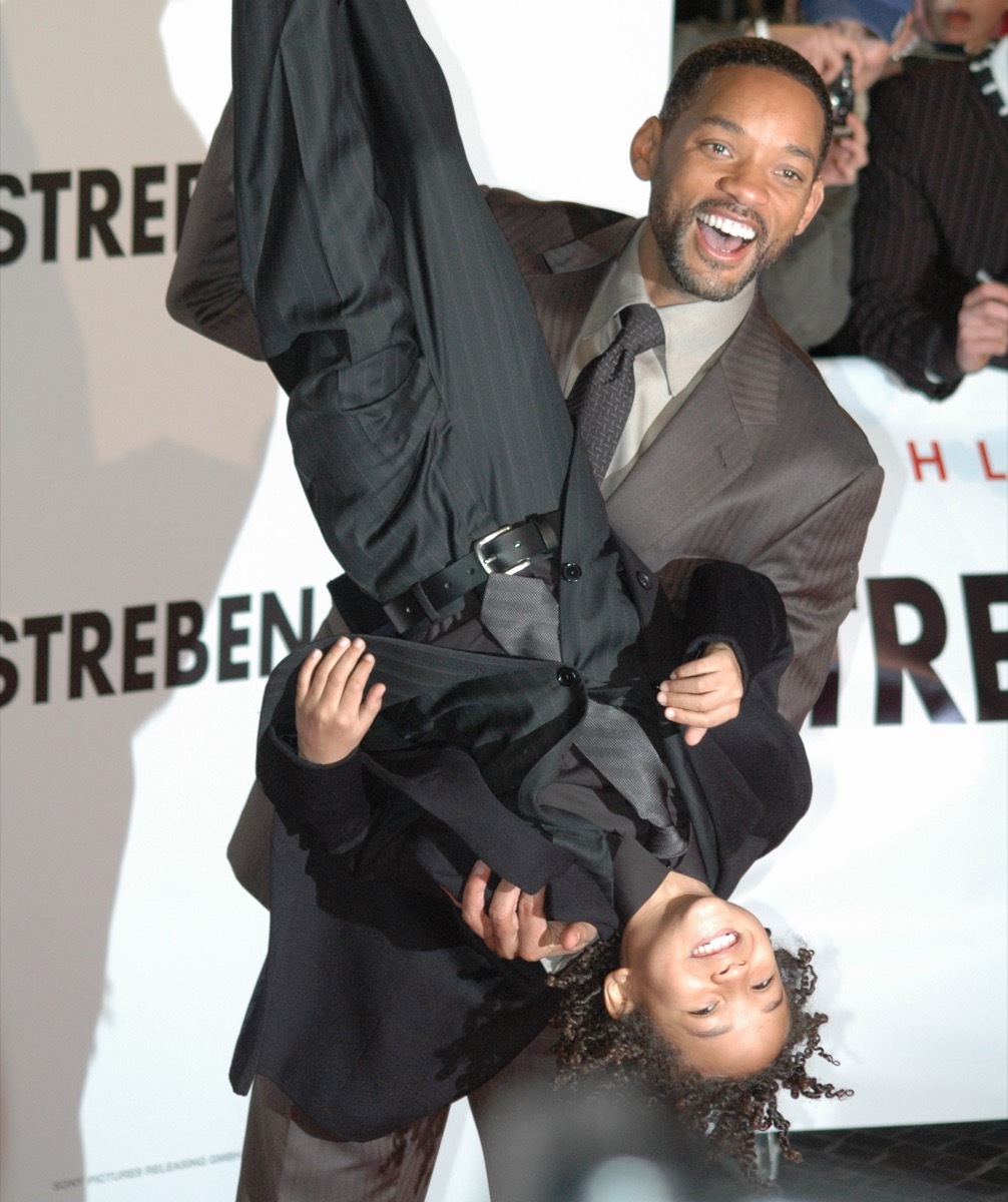 will smith holding jaden smith upside down