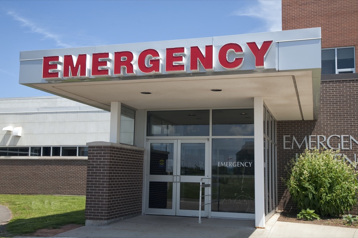 The emergency entrance of a medical hospital.