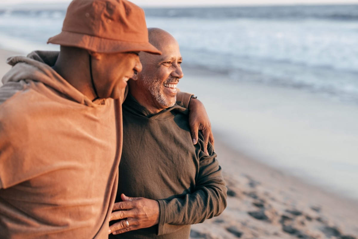 senior couple on the beach