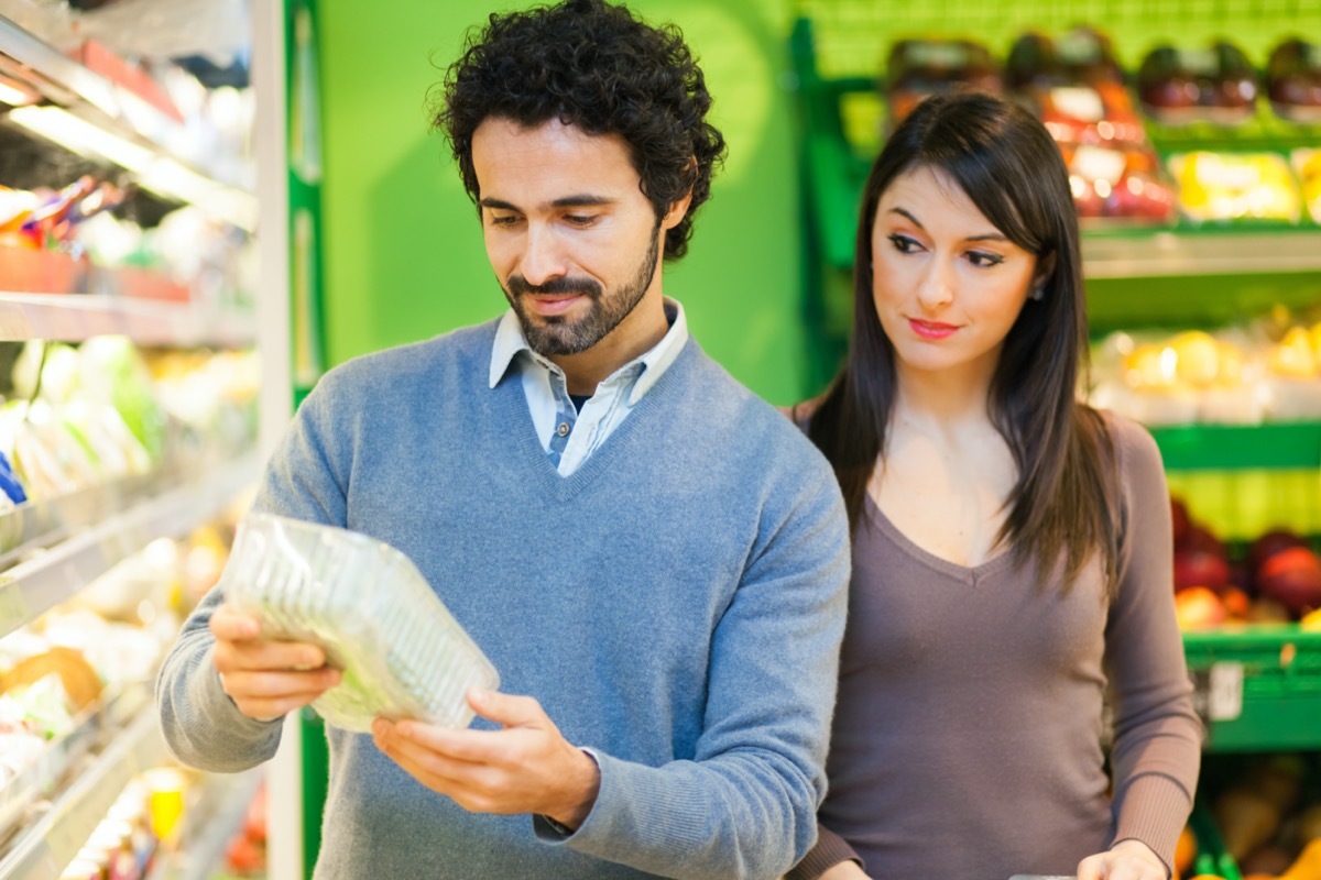 Couple shopping in a supermarket