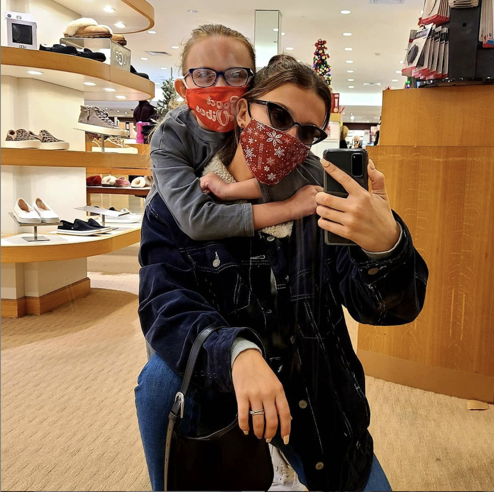 millie bobbi brown posts selfie on Instagram while shopping