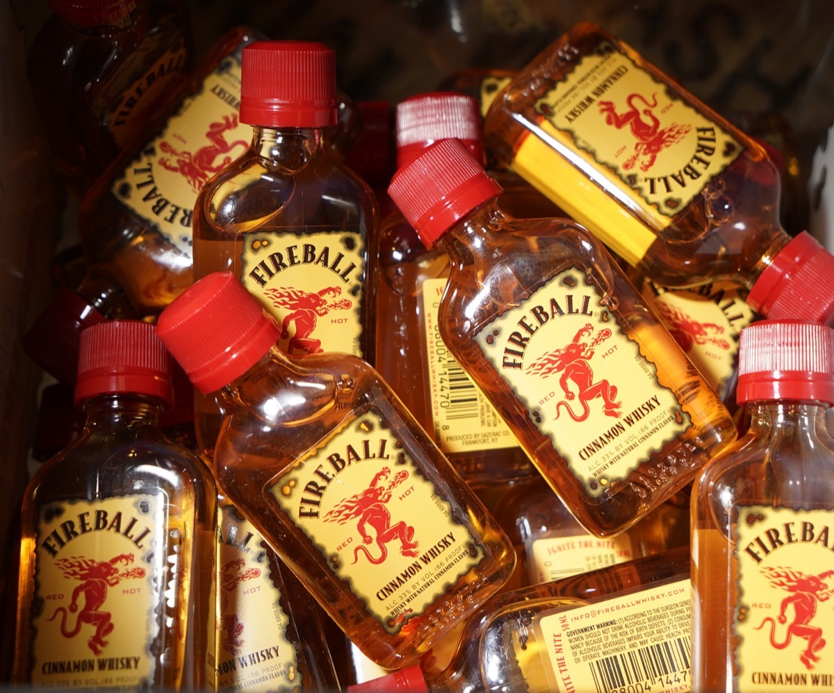 Mini bottles of fireball