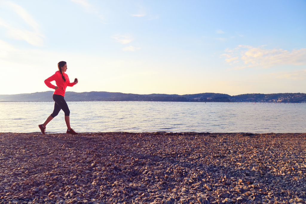 Woman Running Near Water Anti-Aging