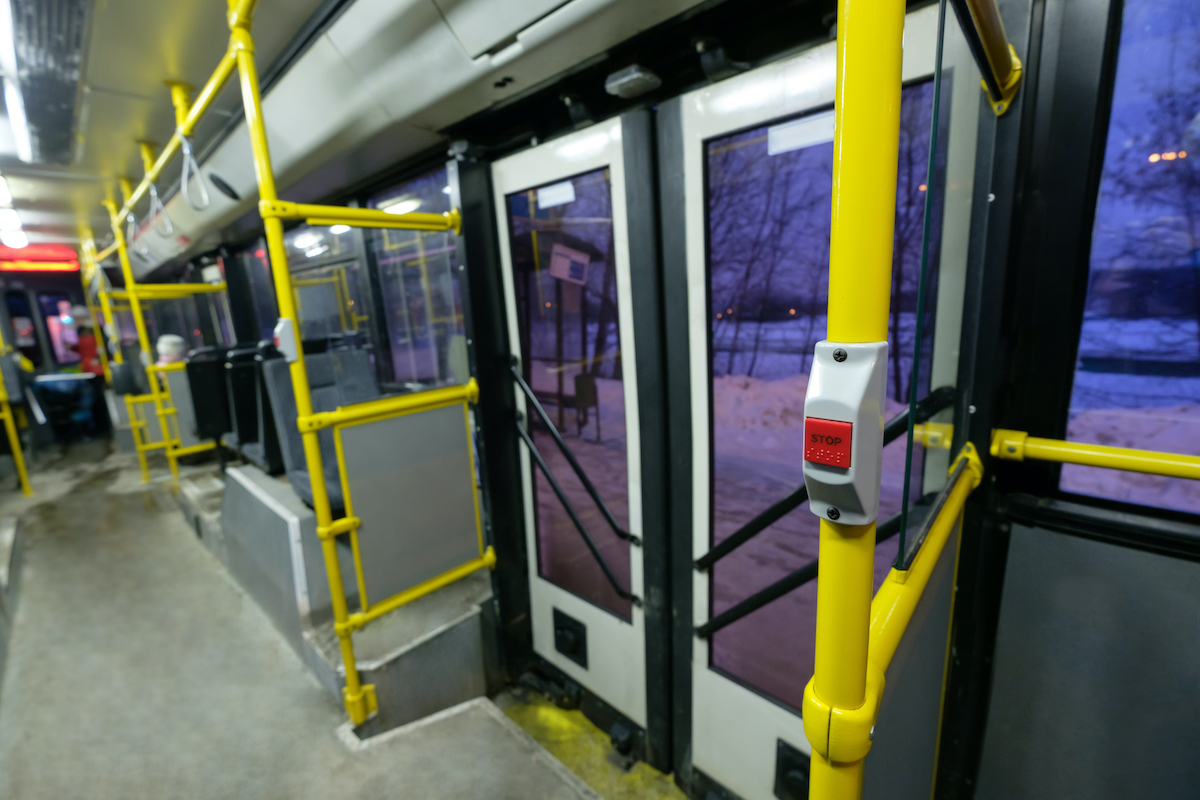 touch doors on bus