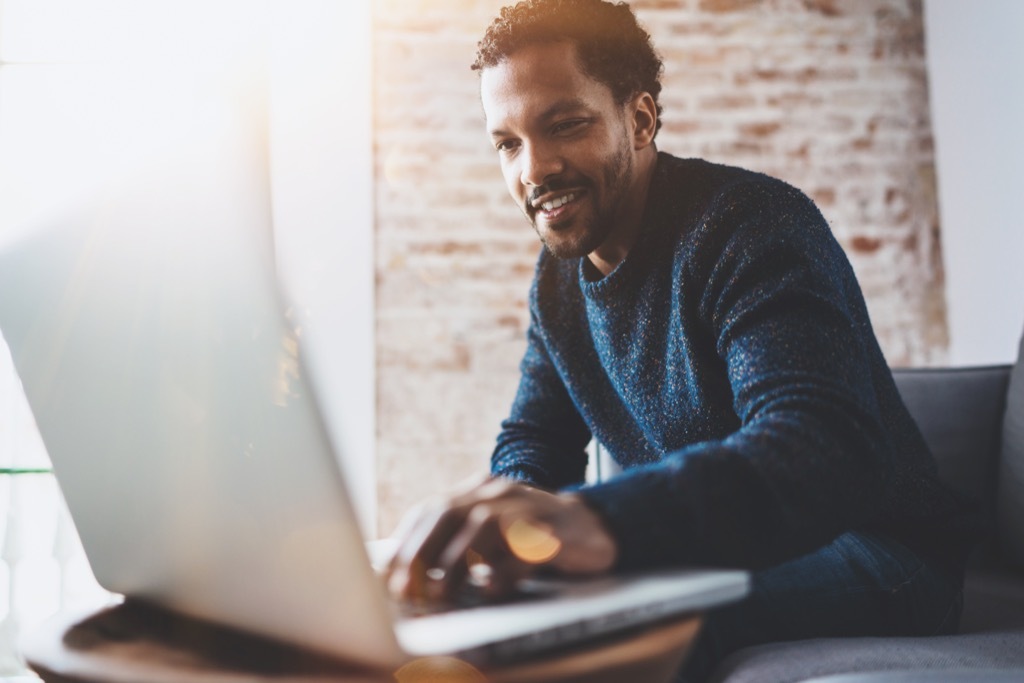 Man working at his computer