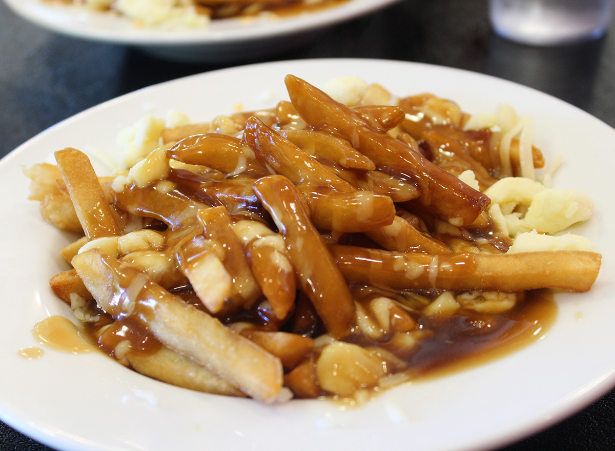 bowl of poutine fries with gravy