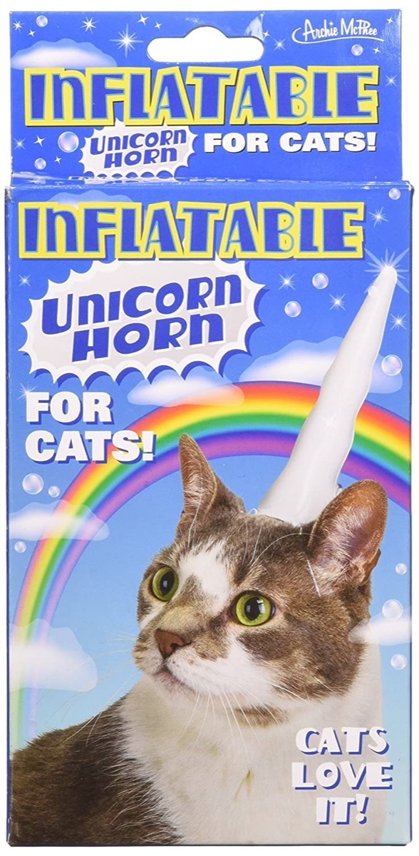 cat unicorn horn gag gift