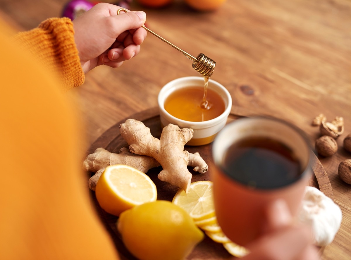 Honey tea lemon ginger