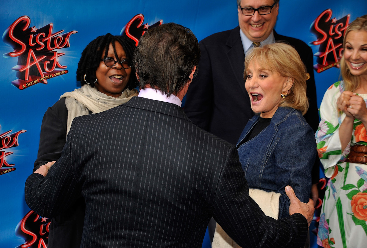 Whoopi Goldberg and Barbara Walters at opening night of 