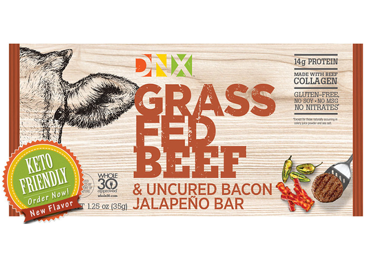 dnx grass fed beef uncured bacon jalapeno bar box